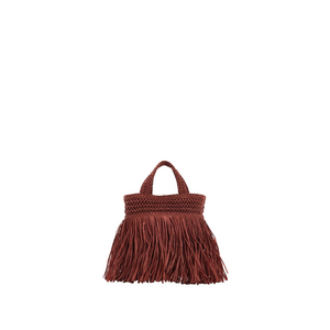 Zara FRINGED MINI HANDBAG in Red